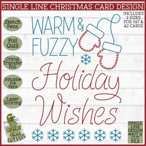 Foil Quill Weihnachtskarte SVG-Datei, Single Line svg, Foil Quill svg, Cricut Draw svg, Foil Quill Design, Laser svg, Digital
