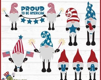 愛国的なノームのSVGバンドル、dxf、eps、png、愛国的なノームsvg、7月4日のノームsvg、ノームsvg、シルエットsvg、クリカットsvg、カットファイル