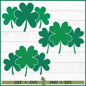 Archivos SVG de tréboles, dxf, eps, png, tréboles de 4 hojas svg, tréboles svg, día de San Patricio svg, Cricut svg, Silhouette svg, archivo de corte