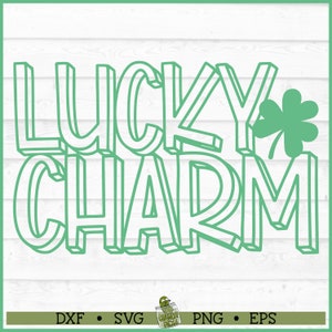Lucky Charm SVG File, dxf, eps, png, St Patrick&#39;s Day svg, Shamrock svg, Clover svg, Cricut svg, Silhouette svg, Cut File, Digital Download
