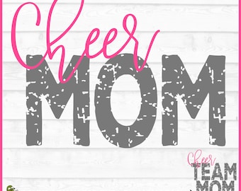 Cheer Mom SVG File, dxf, eps, png, Cheerleader Mom svg, Cheerleader svg, Cheer svg, Distressed svg, Cricut svg, Silhouette svg, Cut File