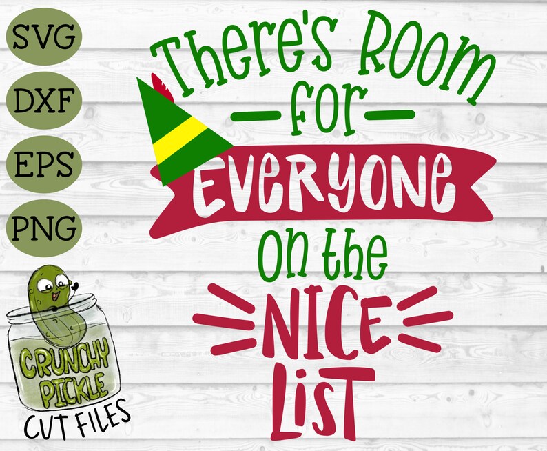 There's Room for Everyone on Nice List Christmas SVG File Etsy