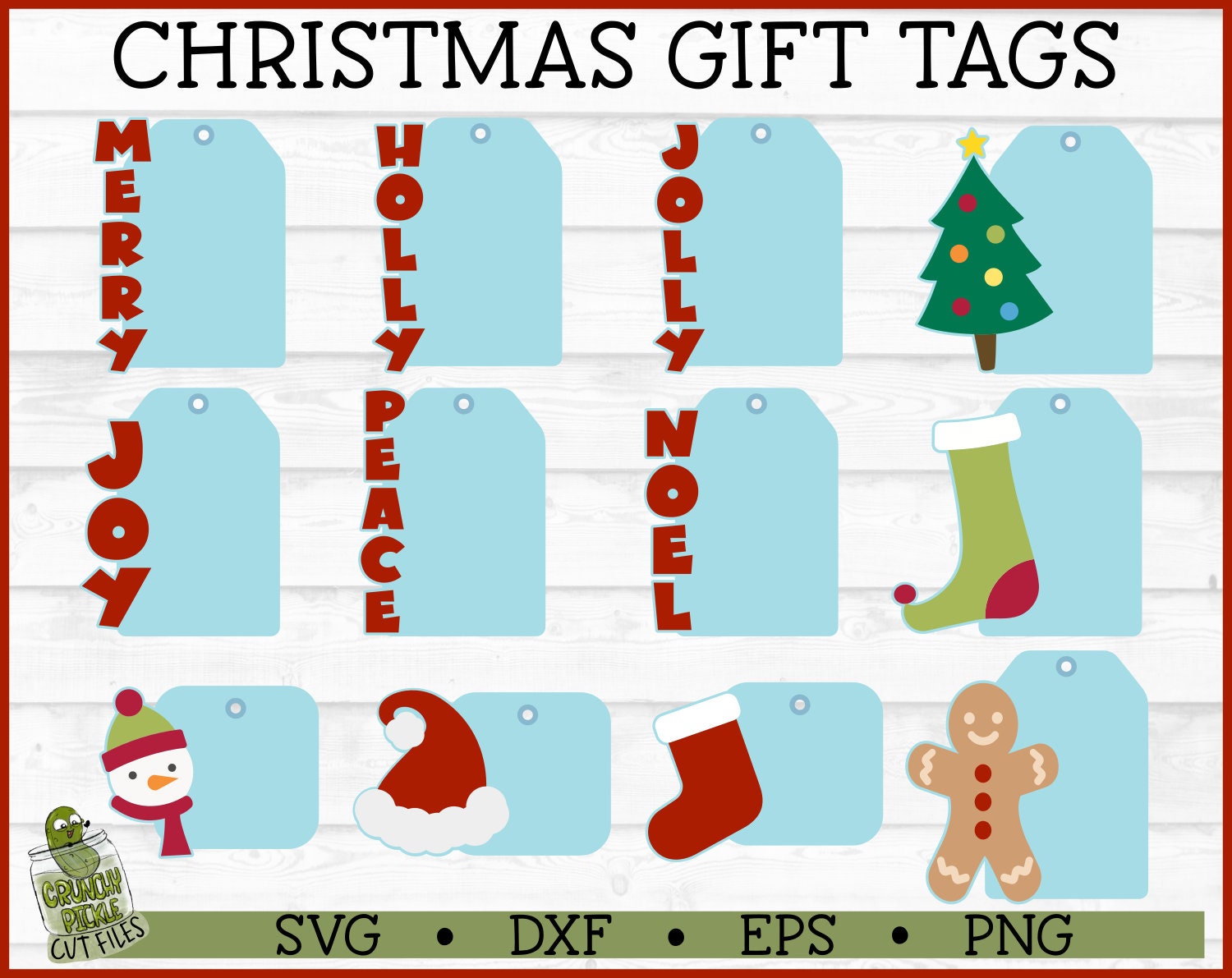Christmas Gift Tags - SVG EPS PNG DXF Cut Files for Cricut and Silhouette  Cameo by SavanasDesign