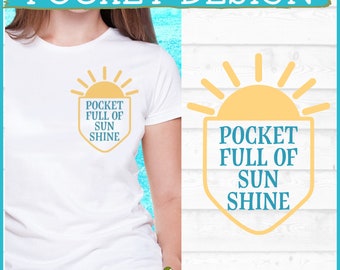 Pocket Full of Sunshine SVGファイル、eps、png、シャツポケットsvg、フェイクポケットsvg、ポケットデザインsvg、Cricut svg、カットファイル、デジタルダウンロード