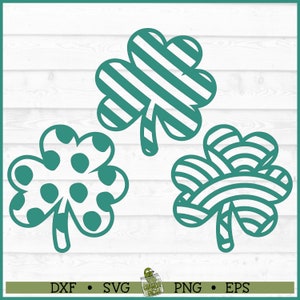 Clover Trio St. Patrick&#39;s Day SVG Cut File, dxf, eps, png, Shamrock svg, Clovers svg, Cricut svg, Silhouette svg, Cut File, Download