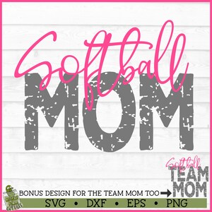 Softball Mom SVG File, dxf, eps, png, Softball svg, Sports Mom svg, Distressed svg, Cricut svg, Silhouette svg, Cut File, Digital Dowload