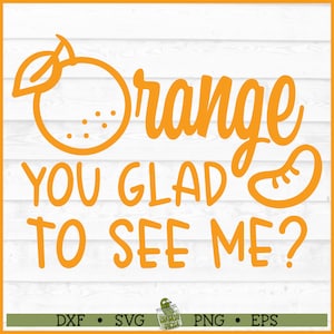 Orange You Glad to See Me SVG File, dxf, eps, png, Orange svg, Fruit Pun svg, Orange Pun svg, Kitchen svg, Cricut svg, Cut File, Download
