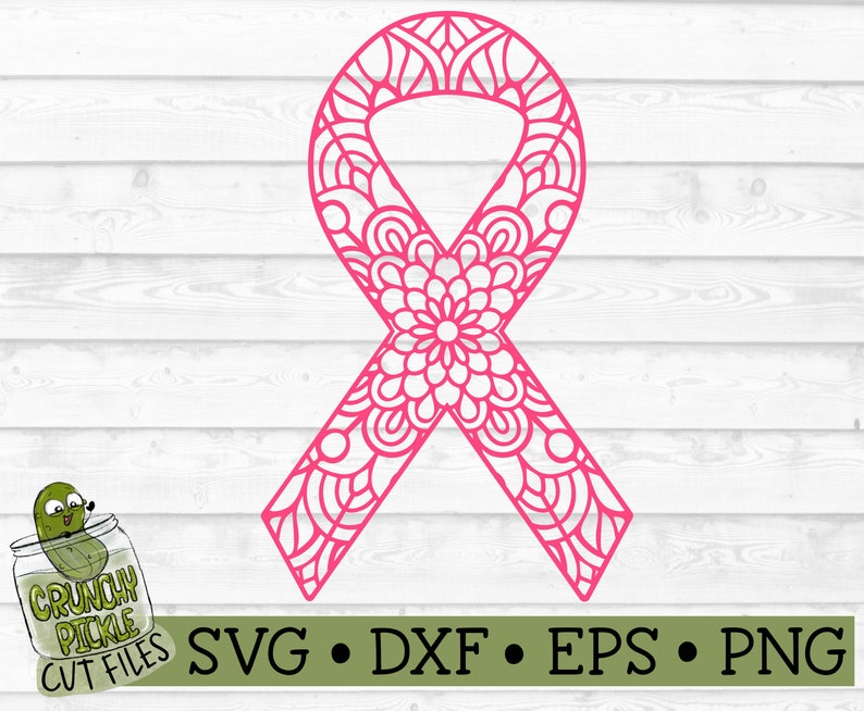 Mandala Breast Cancer Ribbon SVG Cut File dxf eps png | Etsy