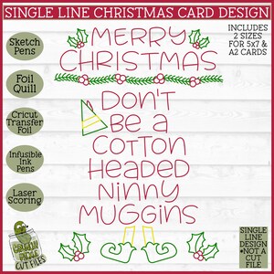 Folie Quill julkort svg, bomullshuvud Ninny Muggins enrads svg, folie Quill svg, folie Quill design, laser svg, Cricut Draw svg
