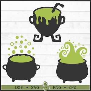 Witch Cauldrons SVG File, dxf, eps, png, Halloween svg, Witch svg, Cauldron svg, Silhouette svg, Cricut svg, Cut File, Download