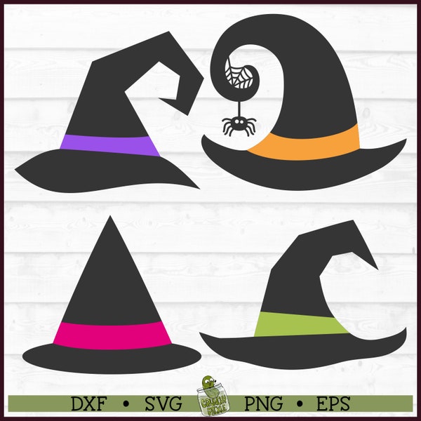 Witch Hats SVG File, dxf, eps, png, Halloween svg, Witch svg, Silhouette Studio svg, Cricut svg, Cut File, Digital Download