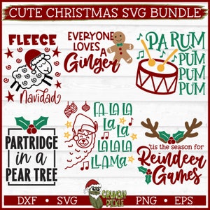Leuke kerst SVG-bundel, dxf, eps, png, kerstsublimatiebundel, silhouet svg, Cricut svg, bestand knippen, digitaal
