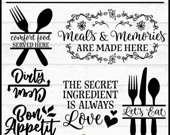 Pacchetto SVG per decorazioni da cucina, dxf, eps, png, detti da cucina svg, cucina svg, cuoco svg, Cricut svg, file Silhouette, file di taglio, download digitale
