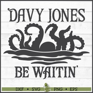Davy Jones BeWaitin&#39; SVG-Datei, Dxf, Eps, PNG, Kraken SVG, Piraten SVG, Davy Jones SVG, Cricut SVG, Cut File, Download