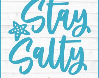 Stay Salty SVG-bestand, dxf, eps, png, strand svg, zomer svg, gesneden bestand, Cricut svg, silhouet svg, snijbestand, digitale download