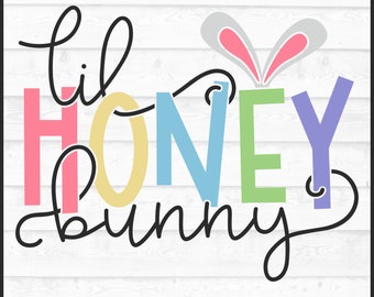 Lil Honey Bunny Ostern SVG-Datei, dxf, eps, png, Kinder Ostern svg, Baby Ostern svg, Osterhase svg, Cricut svg, Cut File, Download