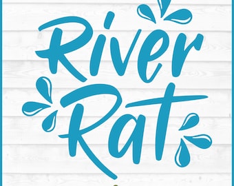 Archivo SVG de rata de río, dxf, eps, png, SVG de río, SVG de verano, SVG divertido, SVG de silueta, SVG de Cricut, Archivo de corte, Descarga digital