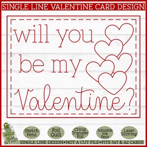 Plik SVG Foil Quill Be My Valentine Card, pojedyncza linia SVG, Foil Quill SVG, projekt Foil Quill, grawerowanie laserowe SVG, Cricut Draw SVG, pobieranie