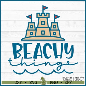 Beachy Things SVG-Datei, dxf, eps, png, Strandtasche svg, Sommer svg, Urlaub svg, Strand svg, Tote svg, Cricut svg, Cut File, digitaler Download