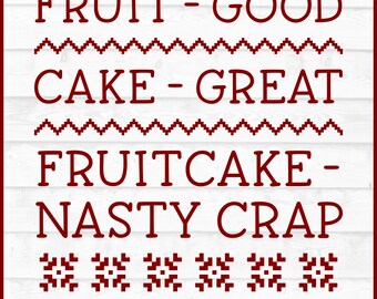 Fichier SVG de Noël « Gâteau aux fruits » (DXF, EPS, PNG), SVG de Noël humoristique, SVG de gâteau aux fruits, SVG Silhouette, SVG Cricut, fichier de découpe