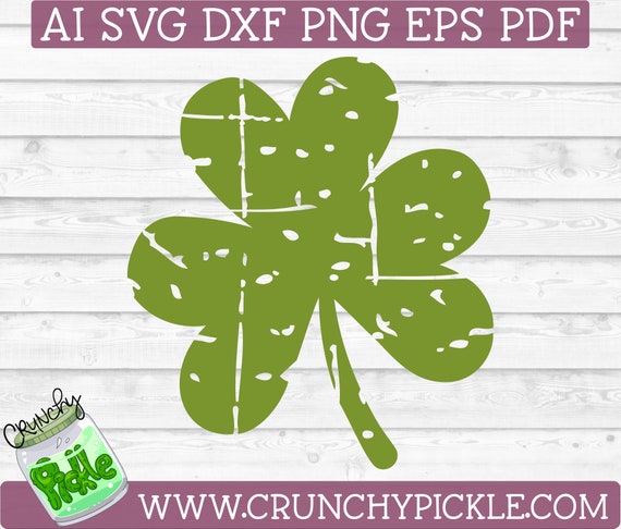 Grunge Distressed Shamrock Clover Svg File St Patrick S Etsy