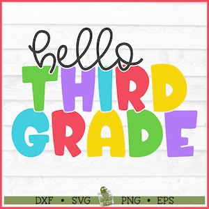 Hallo dritte Klasse Lehrer SVG-Datei, dxf, eps, png, Schule svg, 3