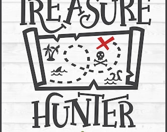 Treasure Hunter Pirate Map SVG File, dxf, eps, png, Pirate svg, Treasure Map svg, Silhouette svg, Cricut svg, Cutting File, Download