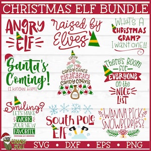 Elf SVG Bundle, dxf, eps, png, Elf svg, Elf Quote svg, Christmas SVG Bundle, Cricut svg, Silhouette svg, Cut File, Digital Download