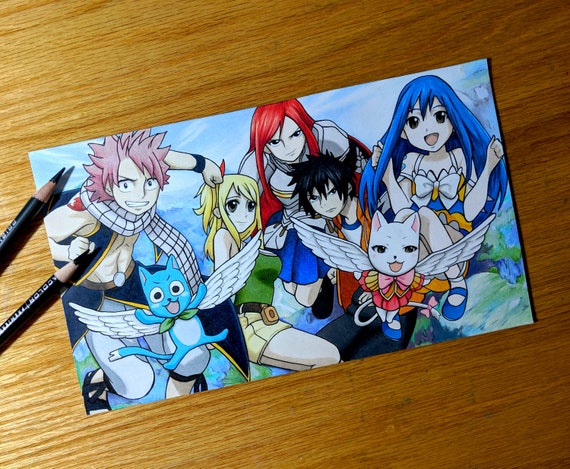 Original Signed Fairy Tail Colored Pencil Art Etsy Original Signed Fairy Tail Colored Pencil Art Etsy