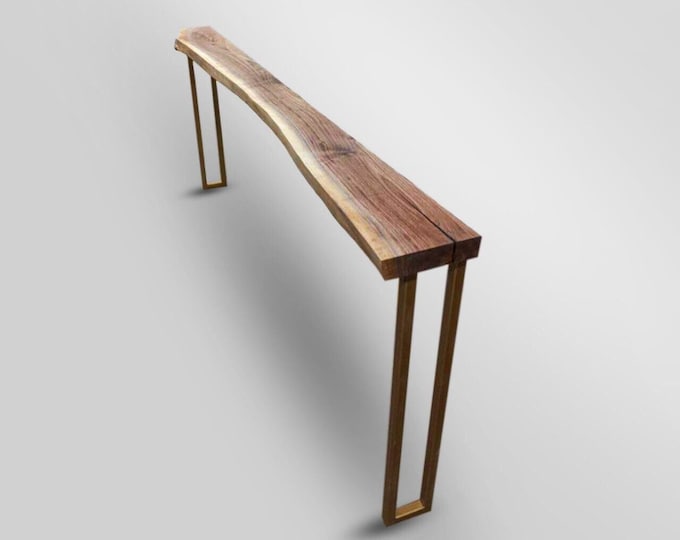 Featured listing image: Live Edge Black Walnut Entryway Console Table l Foyer Table | Sofa Tables | Entrance Reclaimed Wood