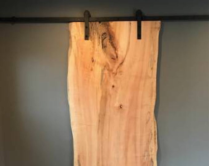 Featured listing image: Solid Maple Live Edge Sliding Barn Door, Custom Handmade