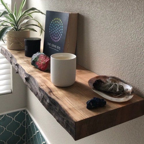 Rustic Live Edge Floating Shelf/shelves Bathroom & Kitchen - Etsy