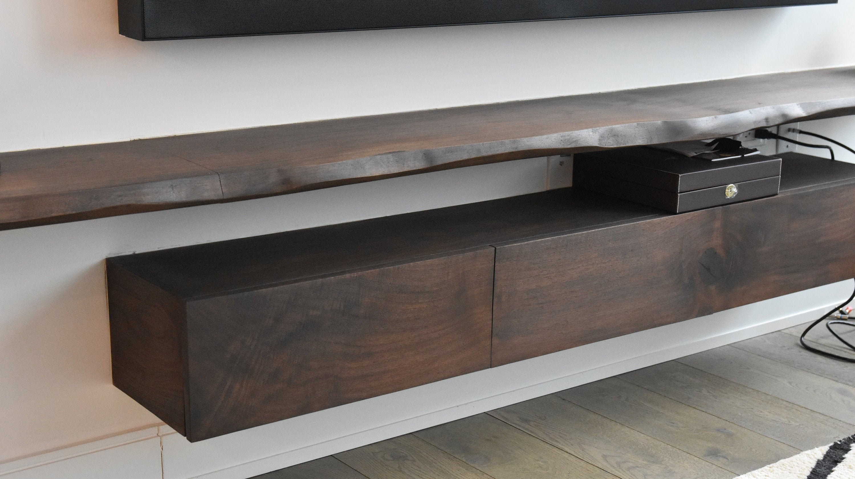 Live edge floating tv stand deals