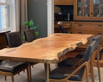 Live Edge Dining Table Spalted Maple Single Slab