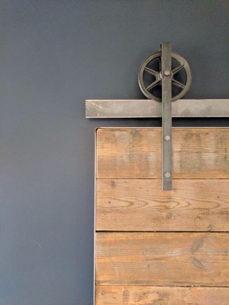 Barn Door Hardware Sliding Kit Single 6 Spoke Wheel Rustic Home Decor