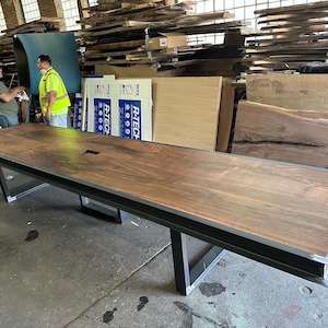 Industrial Steel and Wood Conference Table - Etsy