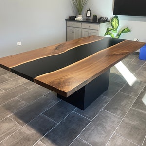 Black Walnut River Epoxy Dining Table