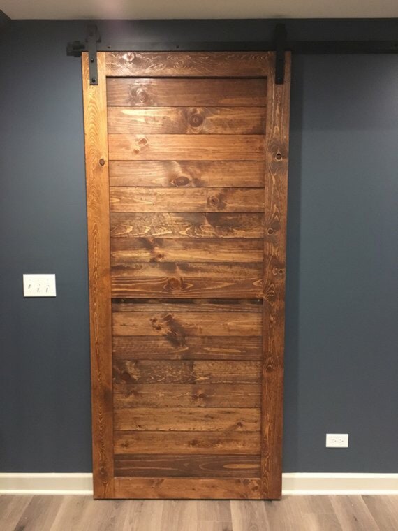 Horizontal Slatted Modern Sliding Door