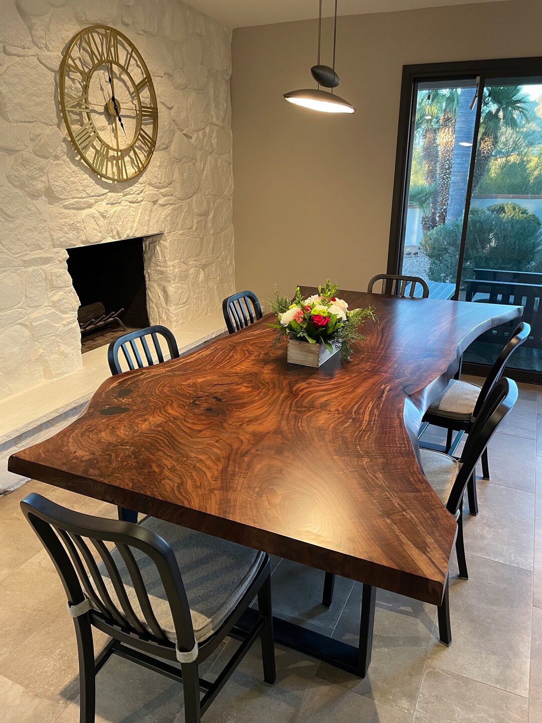 Black Walnut Single Slab Live Edge Dining Table - Etsy