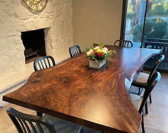 Black Walnut Single Slab Live Edge Dining Table