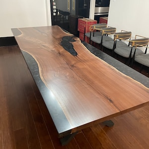 Casted Walnut Live Edge Dining Table