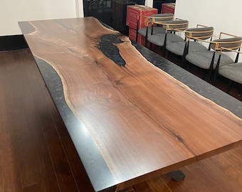 Casted Walnut Live Edge Dining Table