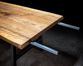 Expandable Live Edge Walnut Dining Table, Custom Kitchen Table