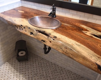 Bathroom Vanity, Live Edge Rosewood Vanity, Live Edge Vanity