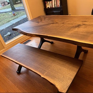 Black Walnut Live Edge Dining Table, Dining Table, Custom Kitchen Dining Table, Walnut Slab, Live Edge Table, Walnut Dining Table