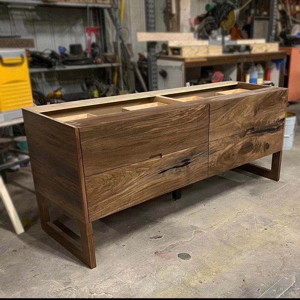 Custom Black Walnut bathroom Vanity Cabinet Hand Made Soft Close Drawers Soft Close Doors | Do Not Buy!