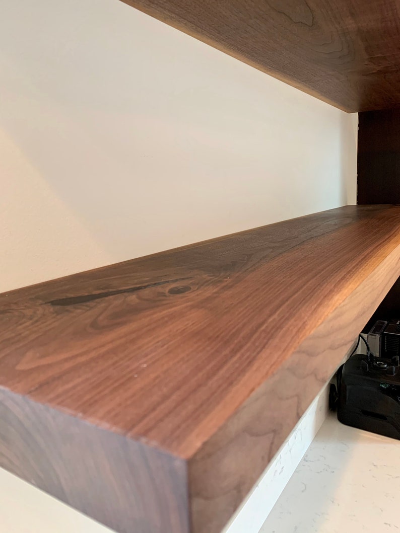 Walnut Floating Shelf Various sizes with Floating Bracket Etsy