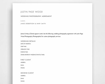 photography contract contract template photographer etsy photographer contract template