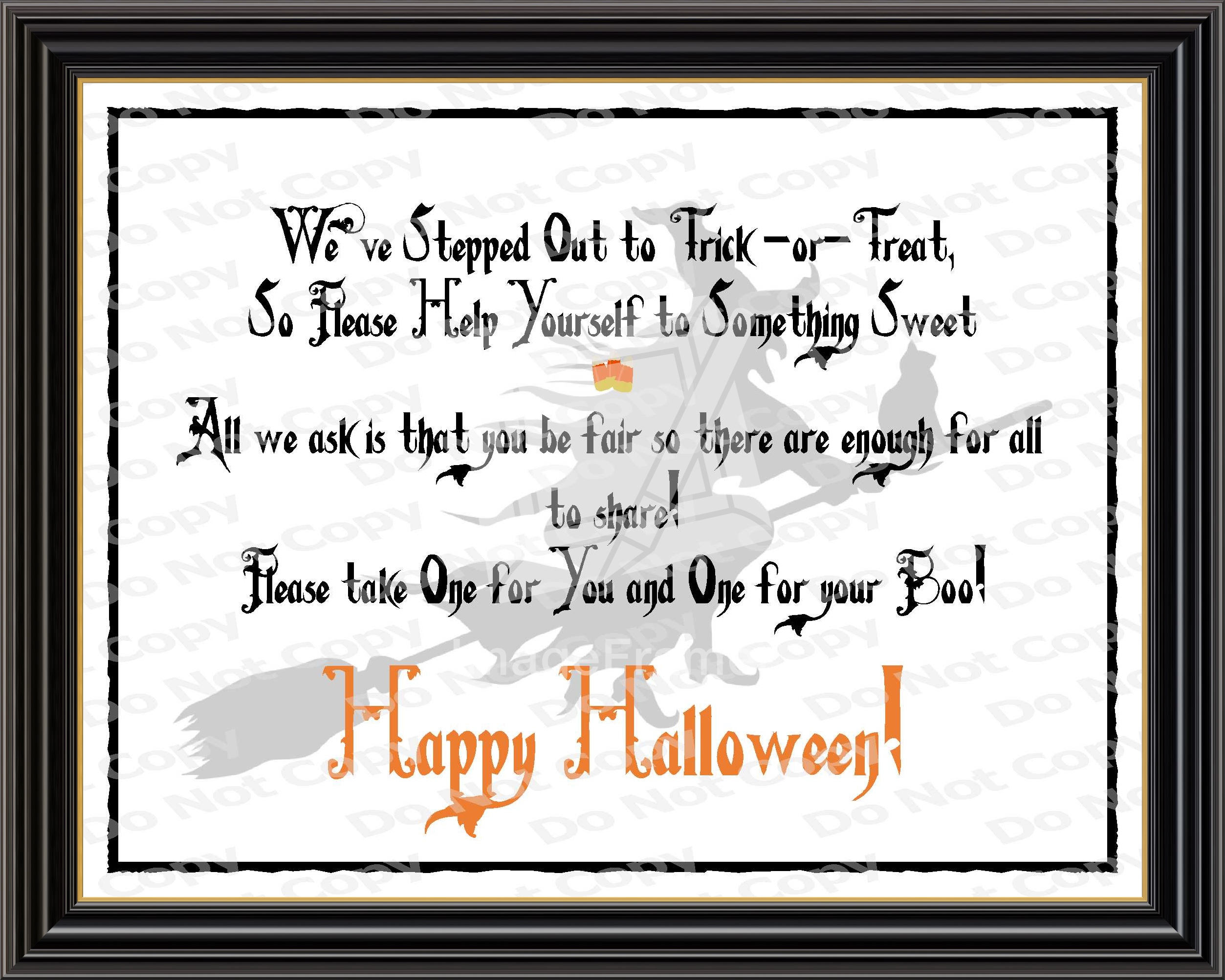 Trick or Treat Candy Sign