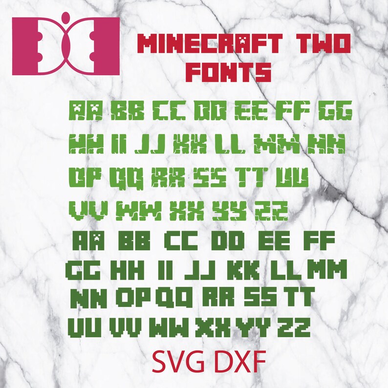 Download Minecraft Schriftart Cricut Silhouette SVG DXF Cameo | Etsy